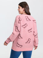 Dinosaur Pattern Jacquard Pullover