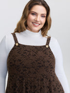 Lace Textured Adjustable Straps Maxi Dress