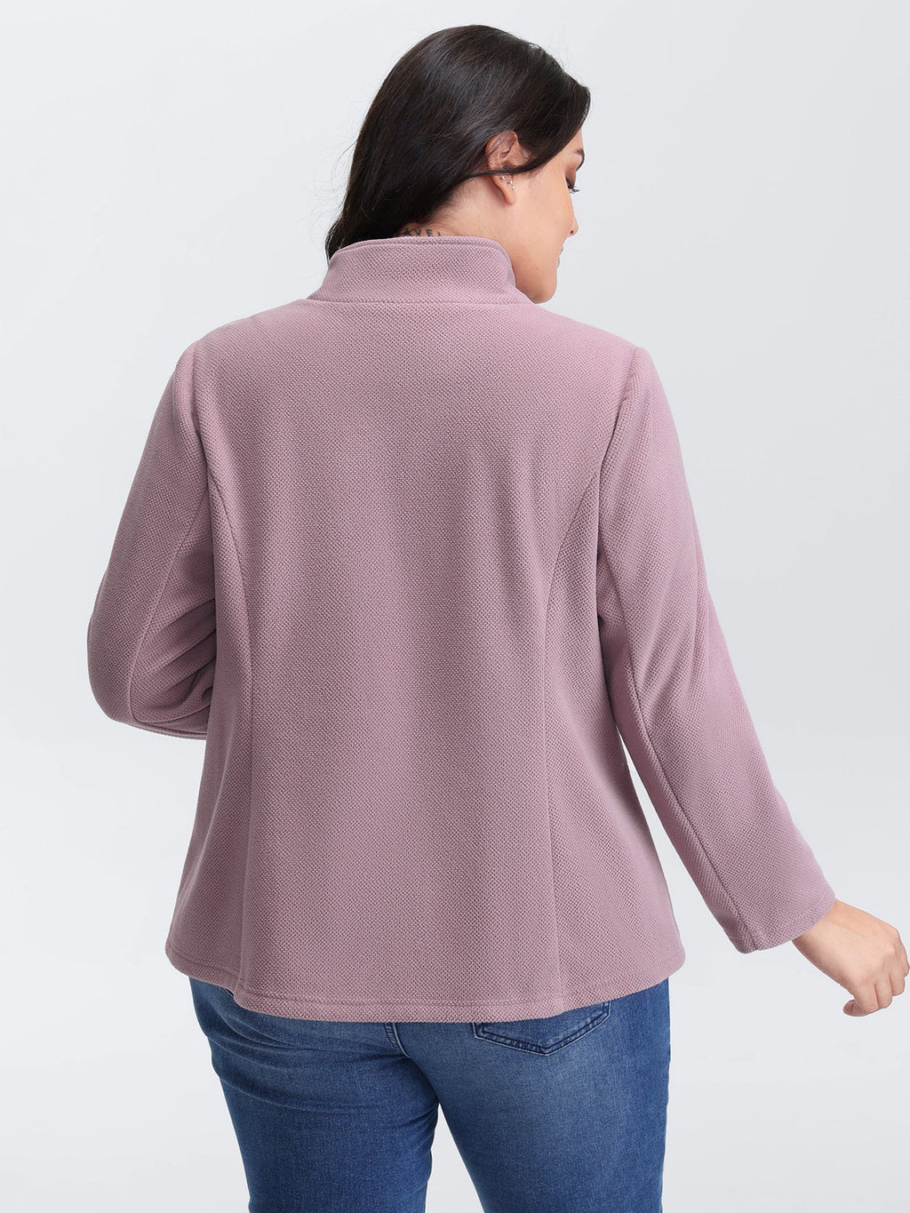 Velvety-Feel Pockets Zipper Jacket