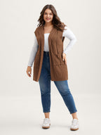 Twisted Hooded Sleeveless Knit Cardigan