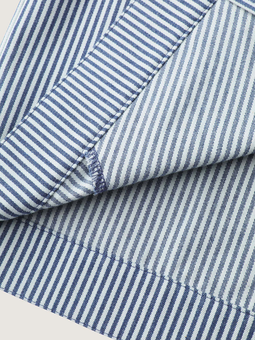 Denim Stripe Zipper-Front Jacket