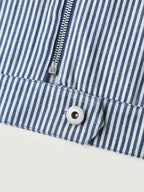 Denim Stripe Zipper-Front Jacket