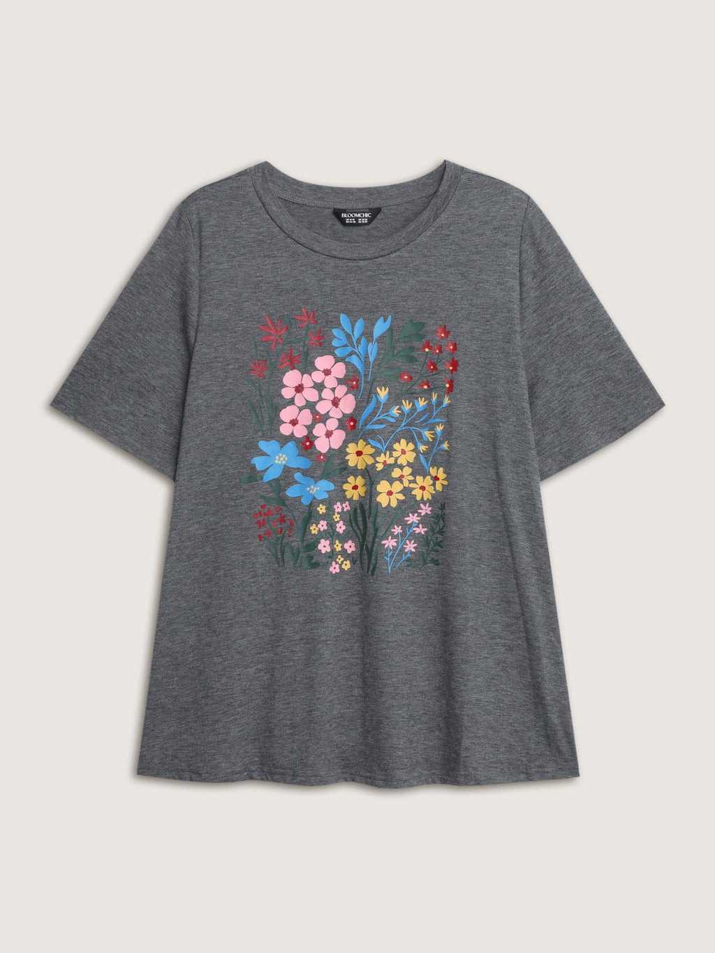 Colorful Floral Round Neck T-Shirt