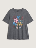 Colorful Floral Round Neck T-Shirt