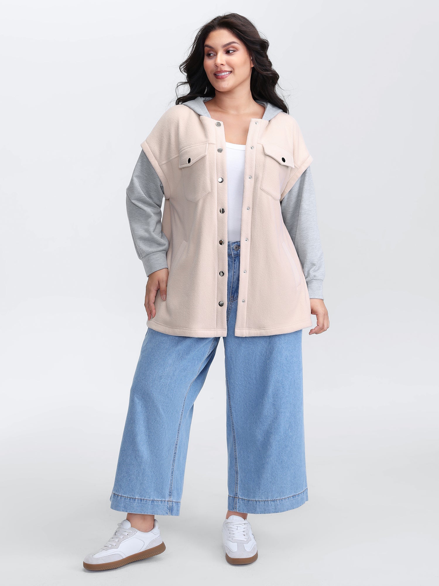 2-In-1 Button Hooded Coat