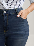 Bootcut Very Stretchy Mid Rise Medium Wash Sculpt Waist Jeans