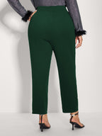 Stretchy Diamond Detail Hem Pants