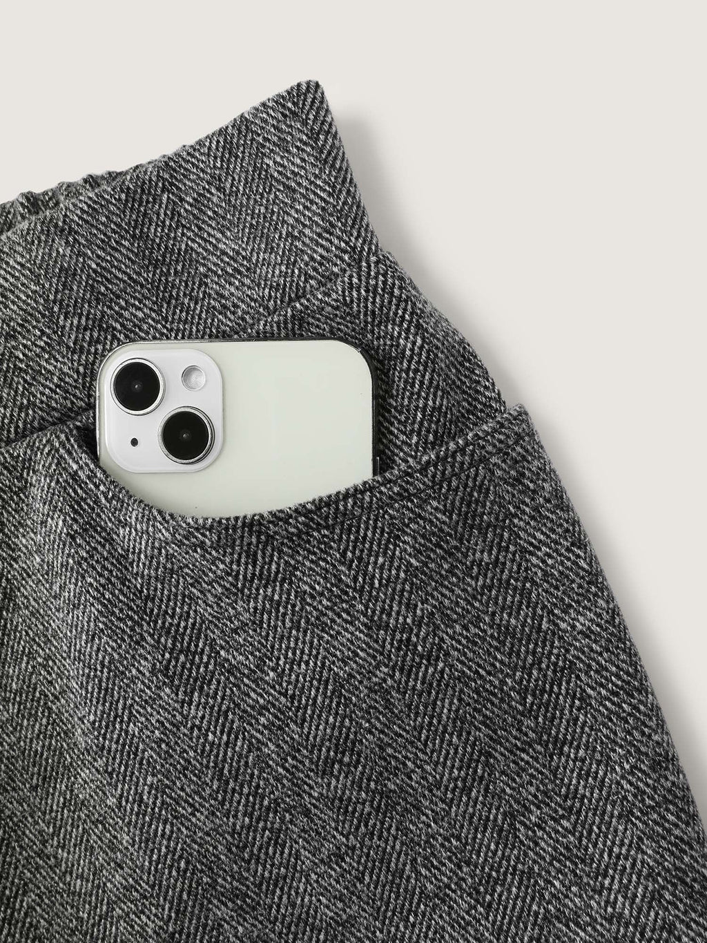 Stretchy Herringbone Pull-On Pants