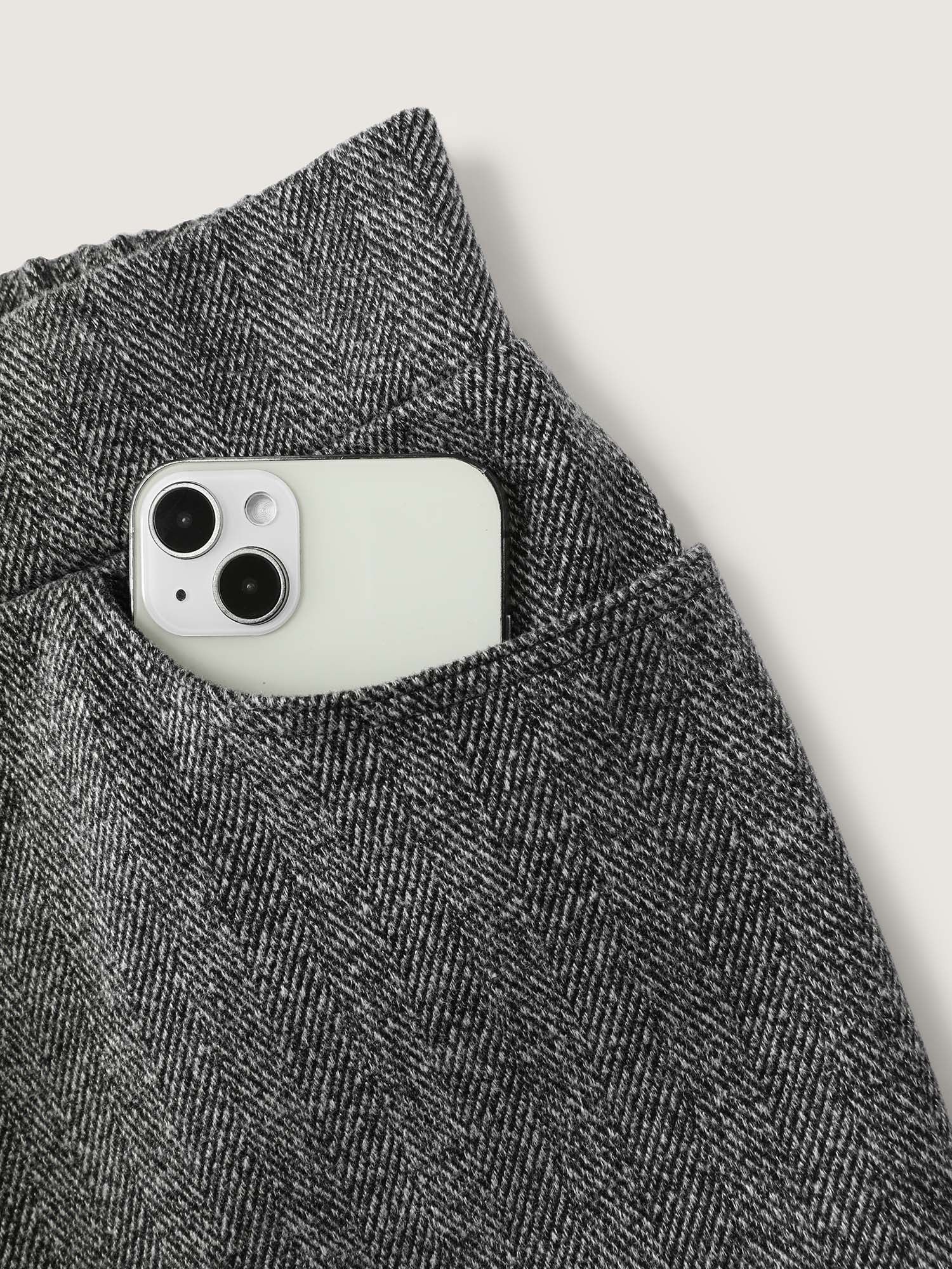 Stretchy Herringbone Pull-On Pants