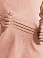 Super Stretchy Ribbed Asymmetrical Neck T-Shirt