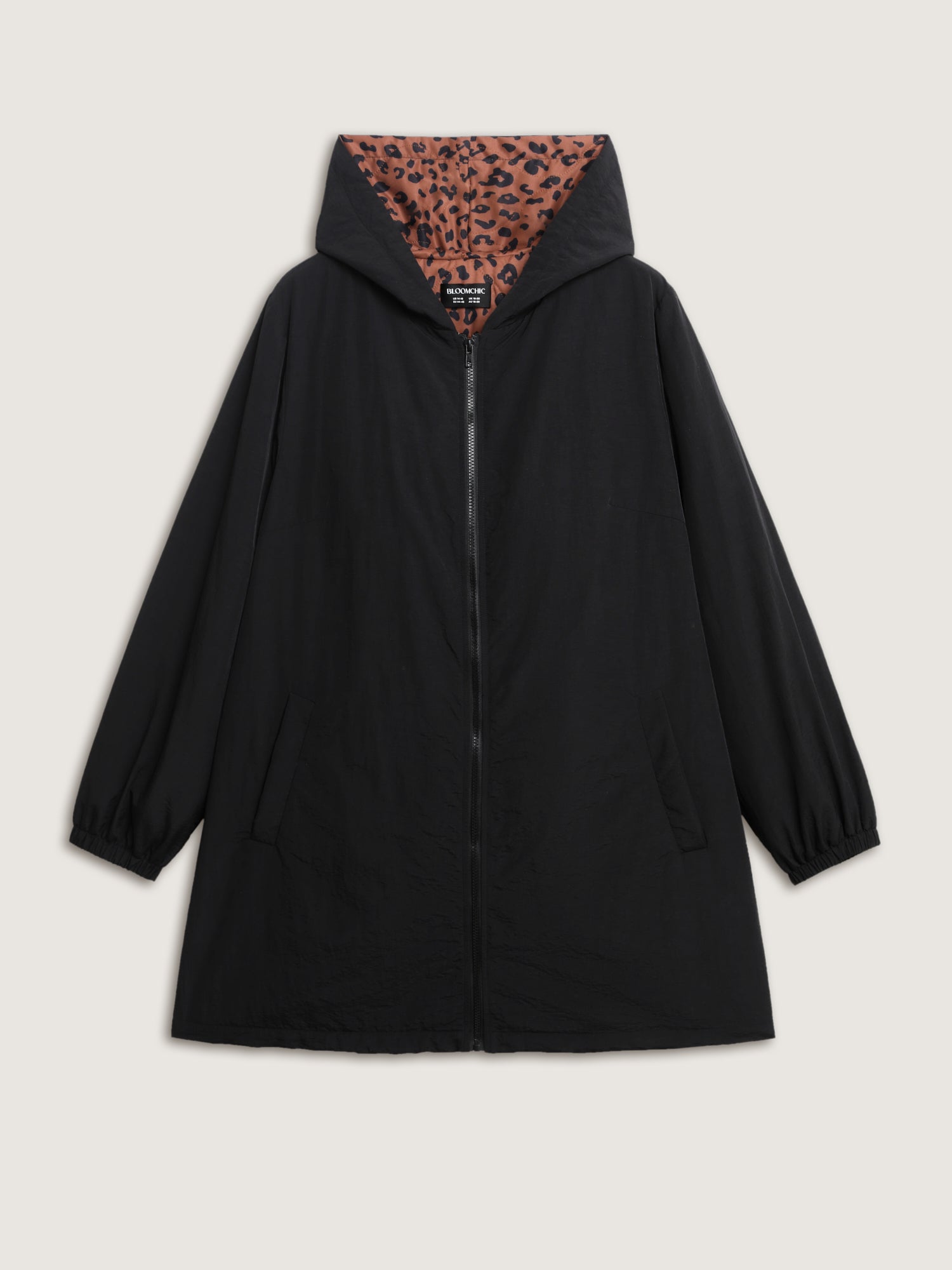 Quilted Mixed Material Hooded Jacket