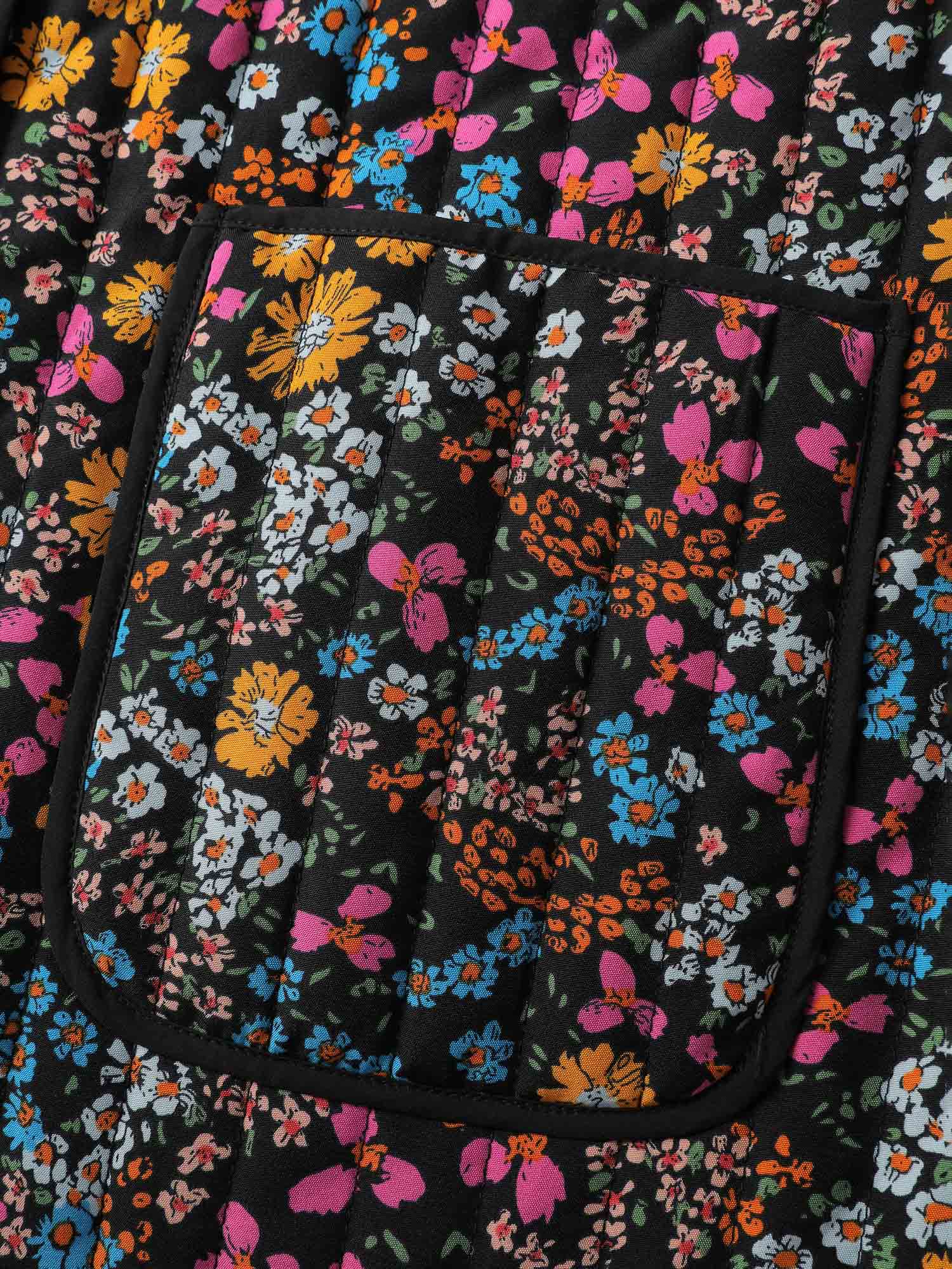 Floral Print Padded Cotton Jacket