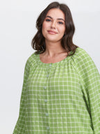 Gingham Ruffled Hem Loungewear Set