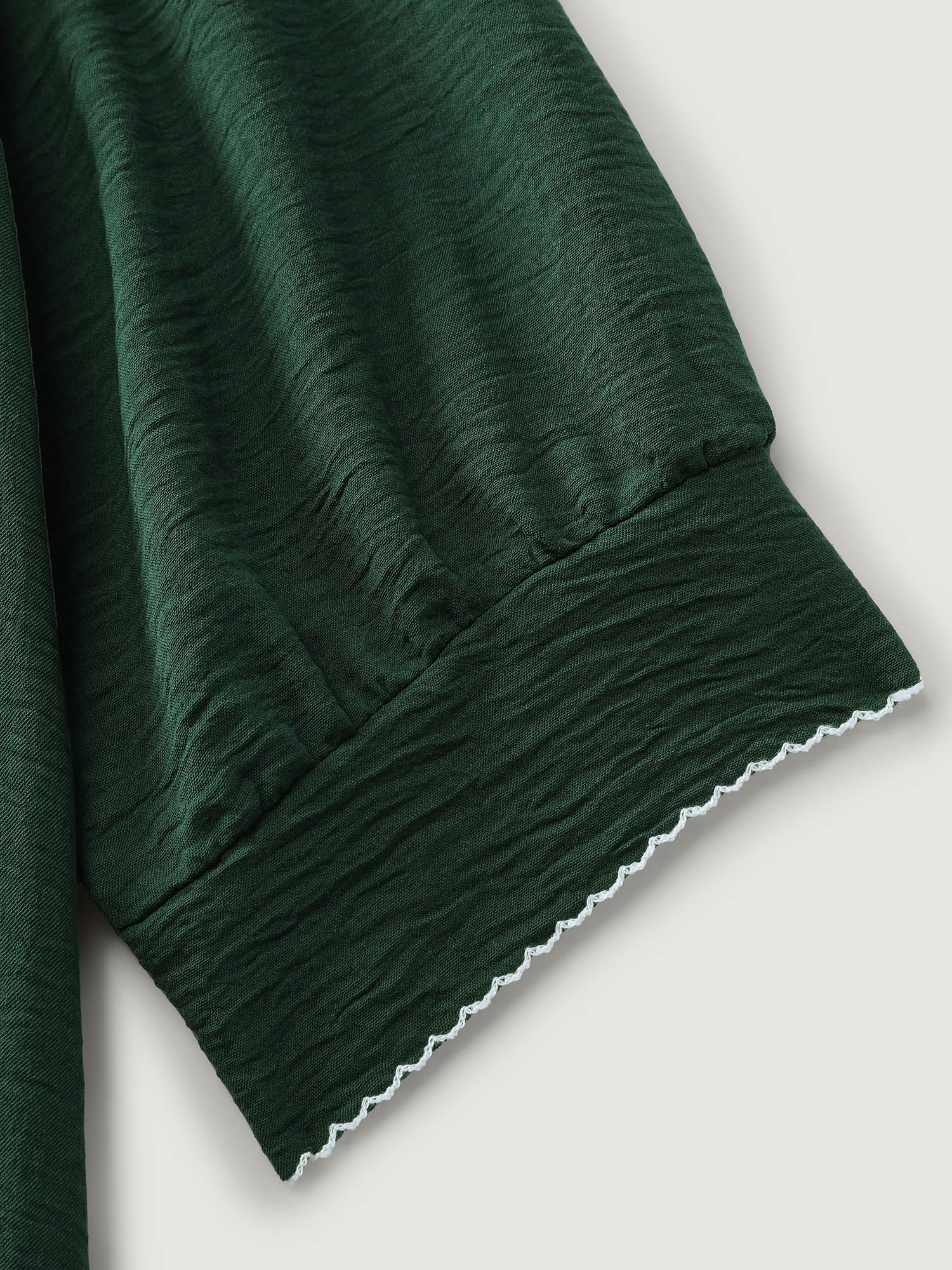 Ruffled Neck Tiered Button Knee-Length Dress