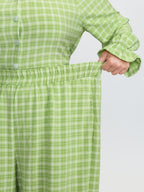 Gingham Ruffled Hem Loungewear Set