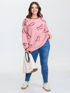 Dinosaur Pattern Jacquard Pullover