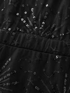 Shimmery Stretchy Waist Lined Midi Dress