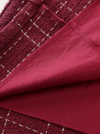 Tweed Metal Bows Knee-Length Dress