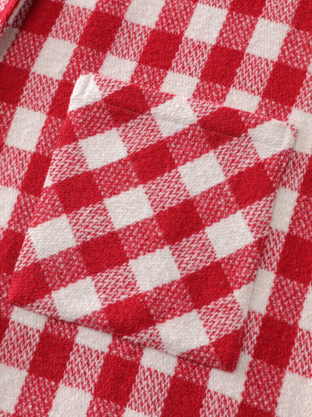 Gingham Doll Collar Pockets Coat