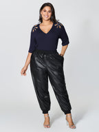 Cut-Out Shoulder Beads T-Shirt