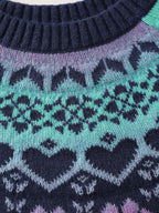 Stretchy Floral Color Gradient Jacquard Pullover