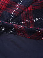 Holiday Plaid Double Button Hoodie Jacket