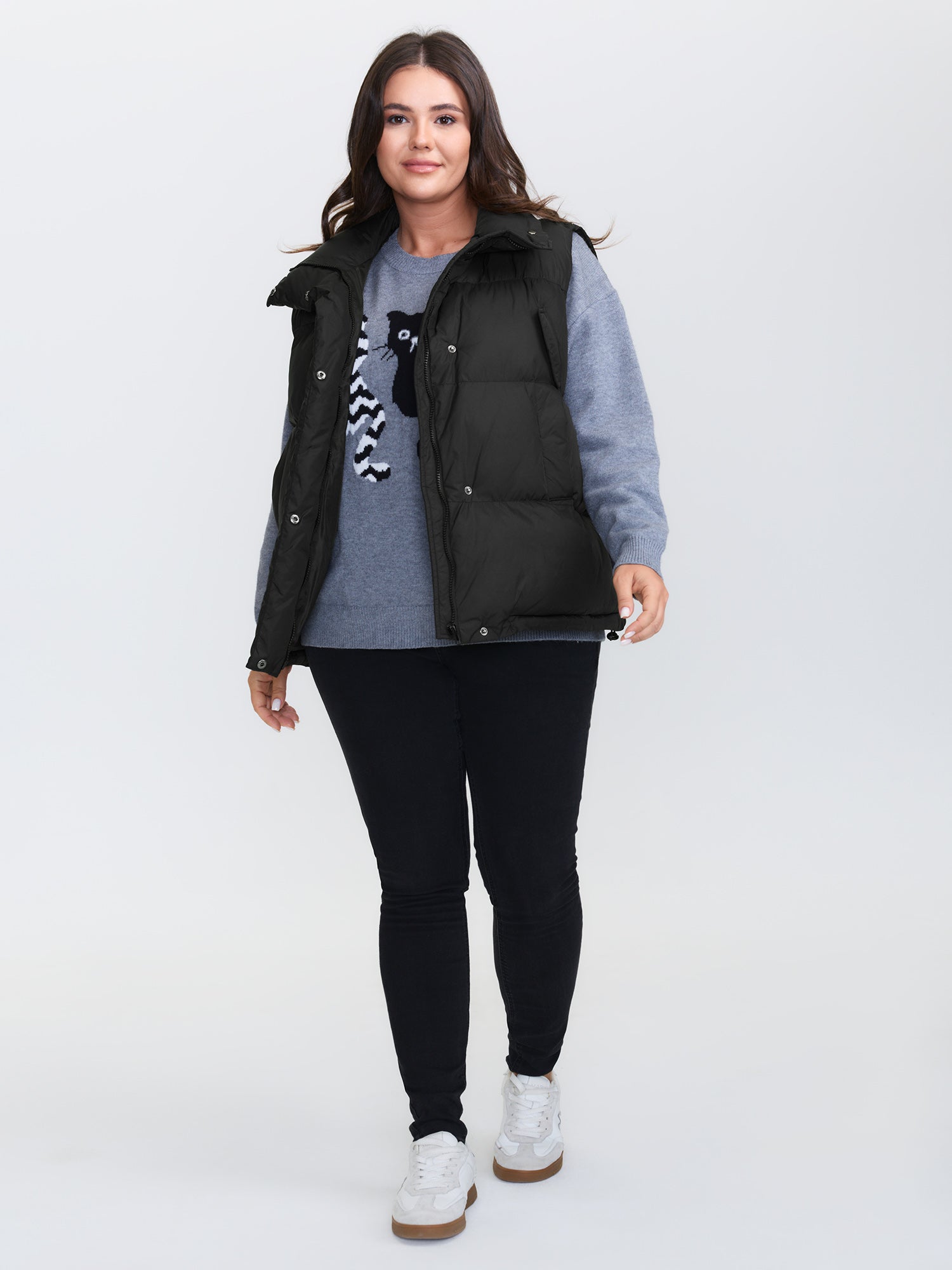 Puffer Zipper Front Quilted Vest