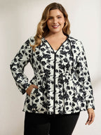 Floral Print Reversible Hooded Coat