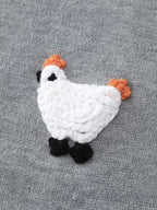 Chicken Embroidered Crew Neck Pullover