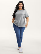 Stretchy Solid Crew Neck T-Shirt