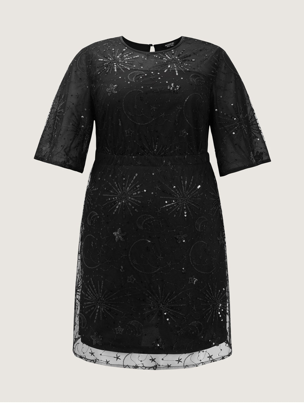 Shimmery Stretchy Waist Lined Midi Dress