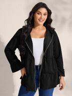 Tiered Ruffled Edges Pockets Jacket
