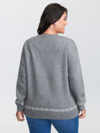 Happy Animal Pattern Jacquard Pullover
