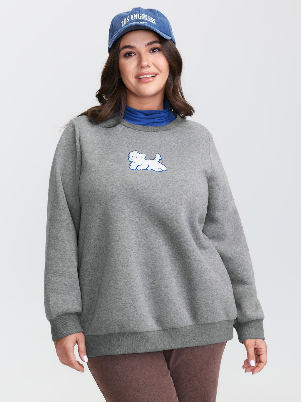 2-In-1 Puppy Embroidered Turtleneck Sweatshirt