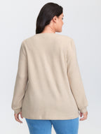 Towel Embroidered Cozy Animal Print Sweatshirt