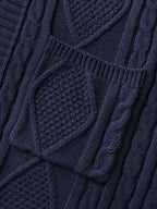 Twisted Hooded Sleeveless Knit Cardigan