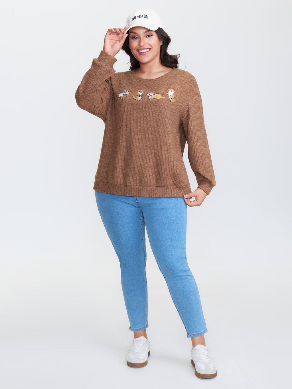 Happy Otter Embroidered Sweatshirt