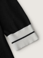 V-Neck Contrast Long Sleeve Pullover