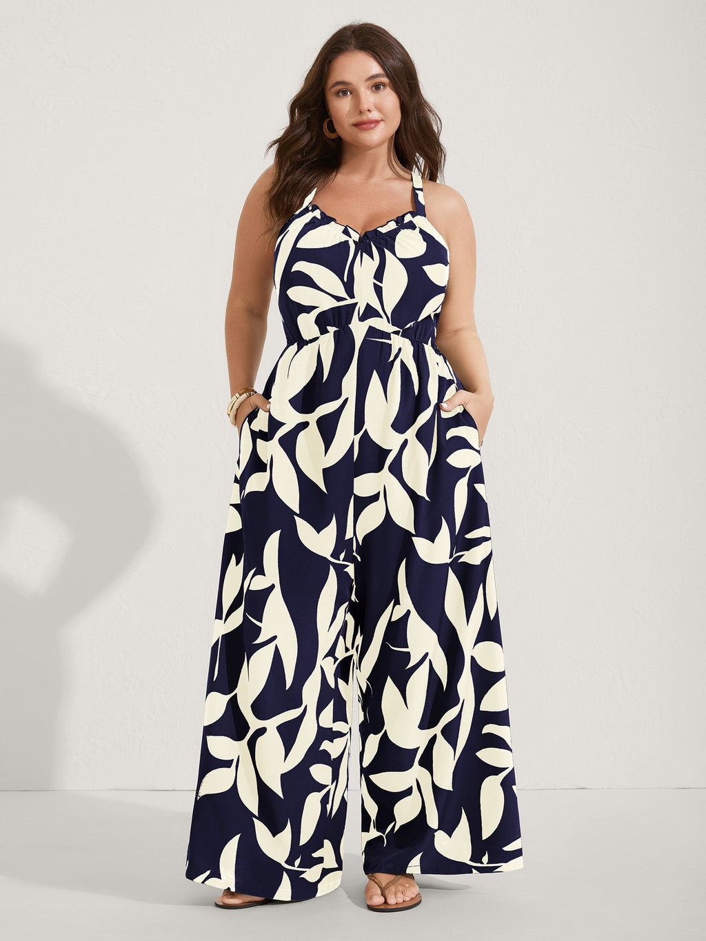 Silhouette Floral Print Sweetheart Jumpsuit