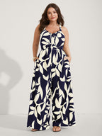 Silhouette Floral Print Sweetheart Jumpsuit