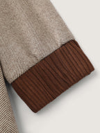 Spliced Color Contrast Pockets Zipper Jacket