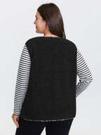 Faux Shearling Patchwork Leopard Edge Vest