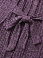 Heather Ribbed Supersoft Front-Tie Jacket