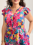 Sunkissed Floral Print Button Wide-Leg Jumpsuit