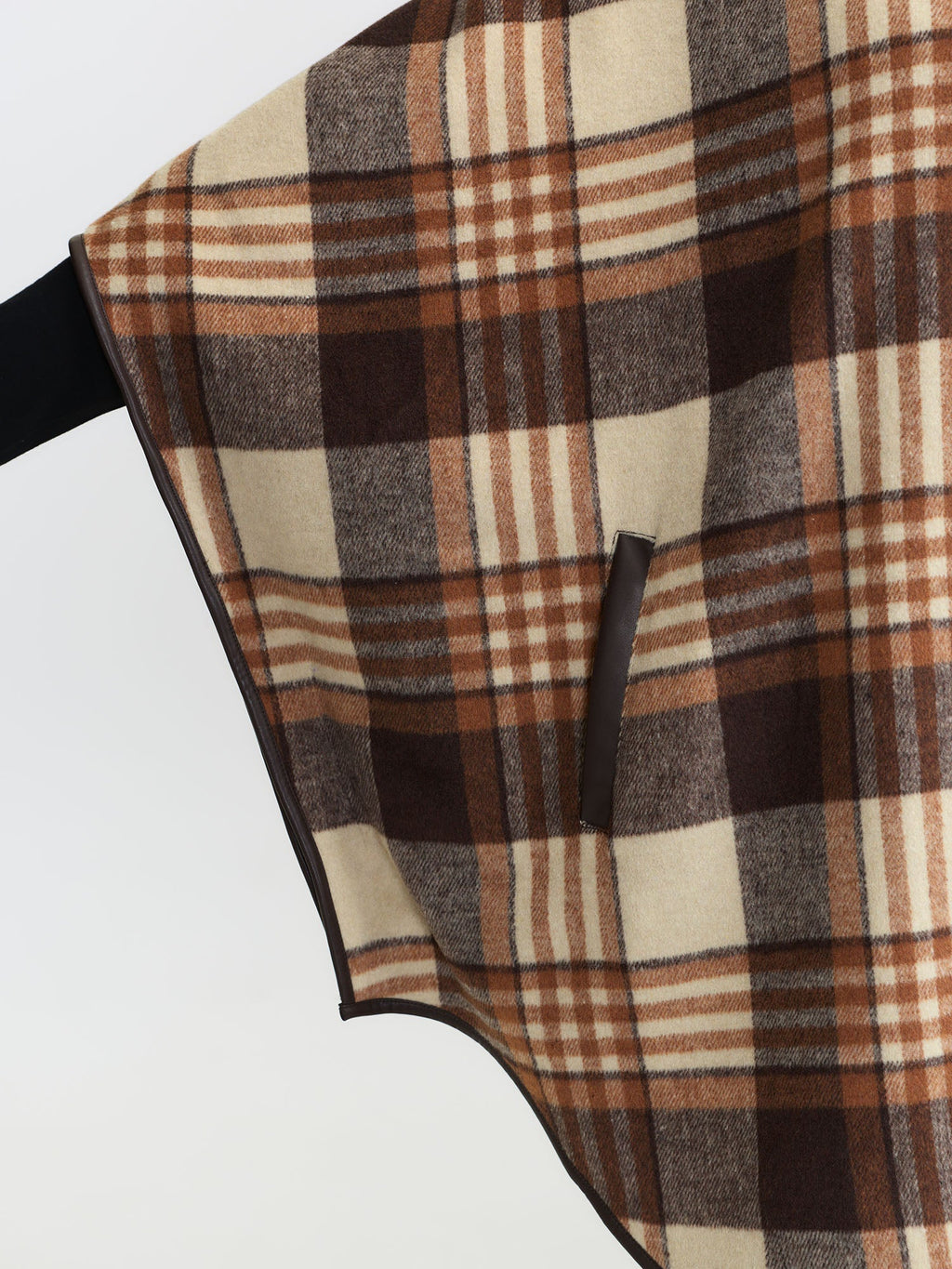 Plaid Print Collar Pockets Coat