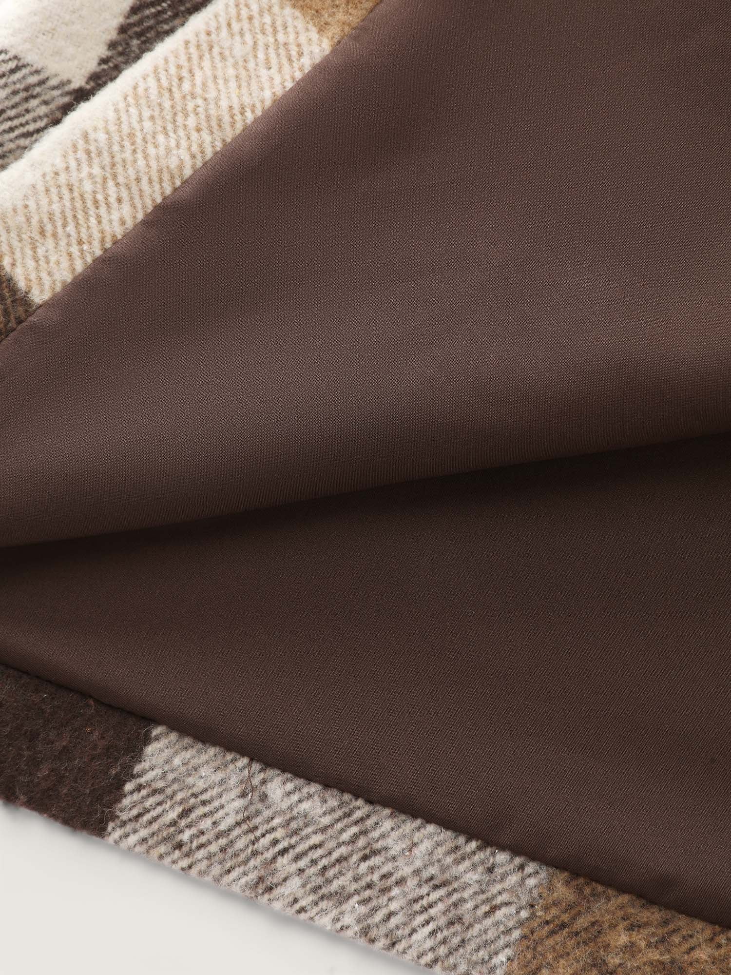 Plaid Lapel Double Breasted Belted Waist Coat