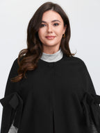 Bowknot Cape Style Split Coat