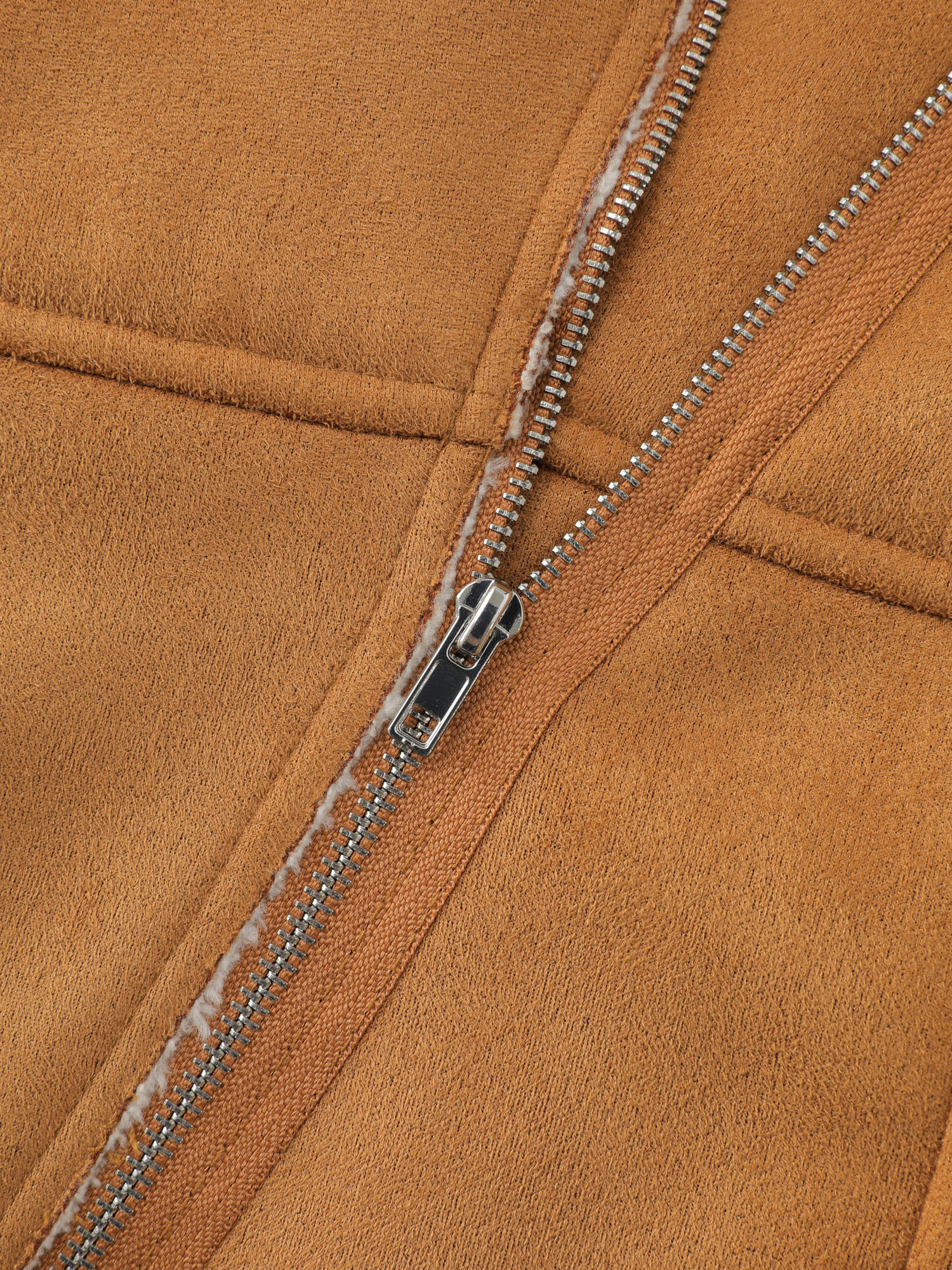 Suede Fluffy Zipper Hooded Vest Coat