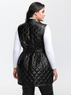Quilted Cotton Waist-Tie Vest