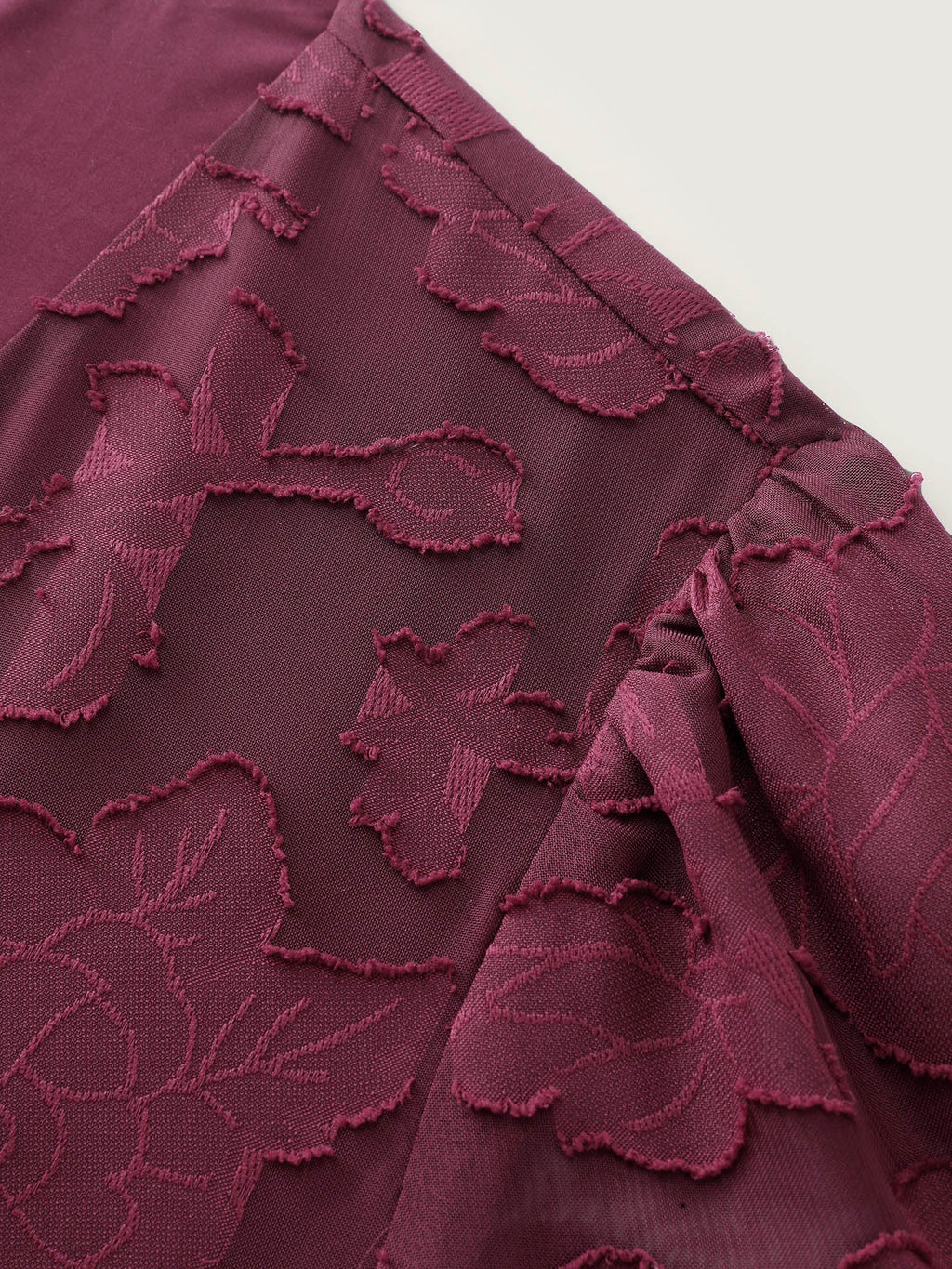 Laser Cut Shirred Waist Button Blouse